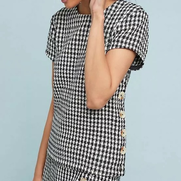Maeve Dresses & Skirts - Maeve Black and White Checkered Blouse and Skirt Set